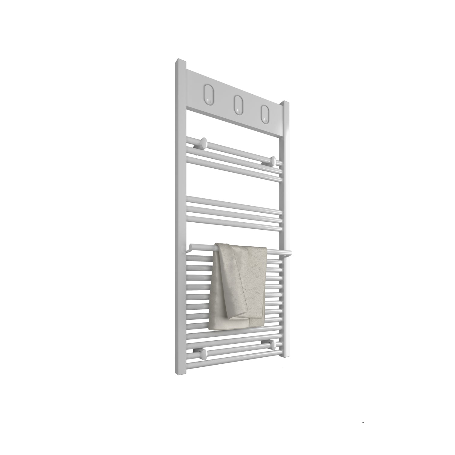 Orvieto - White Heated Towel Rail - H1030mm x W500mm - Straight