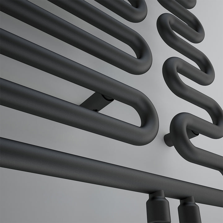 Swale - Black Towel Radiator - H1244mm x W465mm