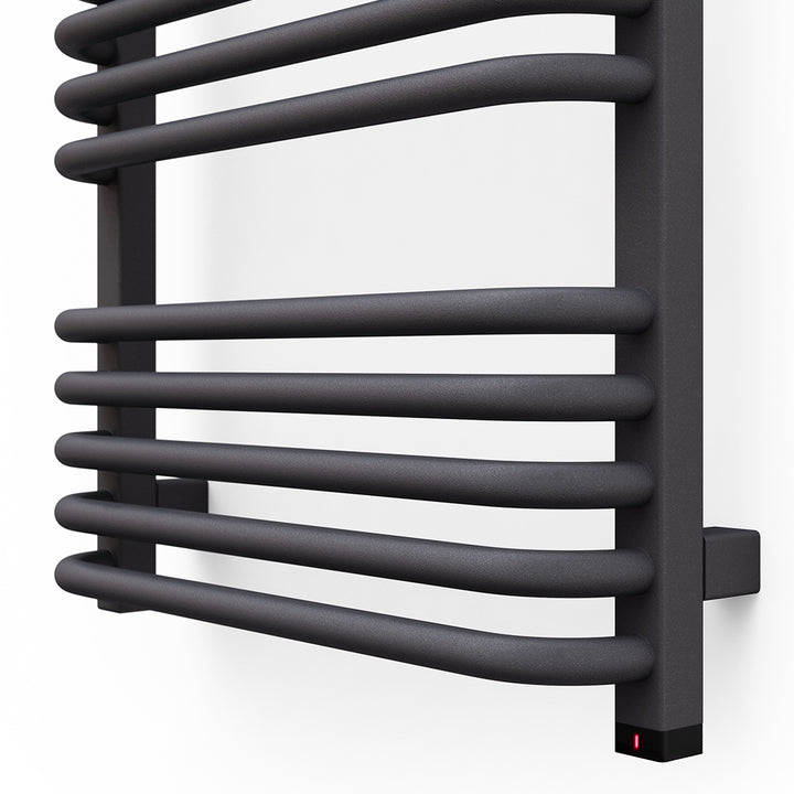 Alex One - Modern Grey Electric Towel Rail H1580mm x W500mm 800w Thermostatic