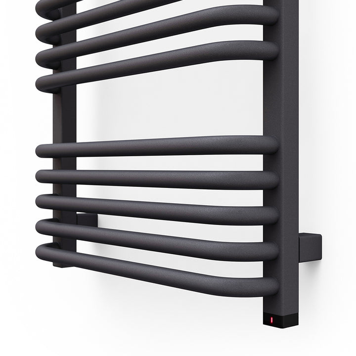 Alex One - Modern Grey Electric Towel Rail H760mm x W500mm 400w Thermostatic