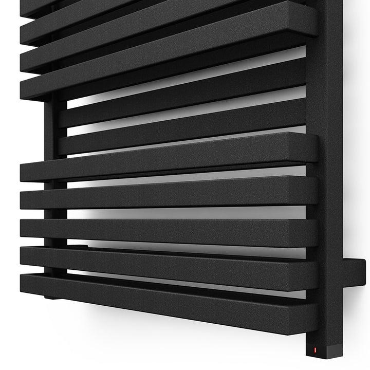 Quadrus - Black Electric Towel Rail H1185mm x W450mm 800w Thermostatic