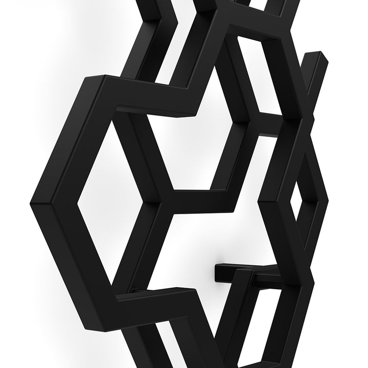 Hex - Black Vertical Designer Radiator H1220mm x W486mm Single Panel
