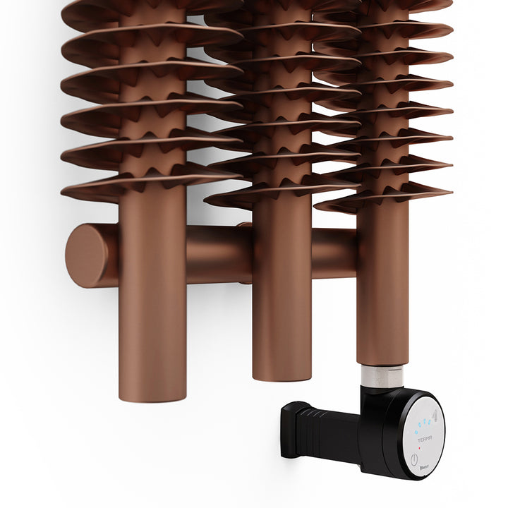 Ribbon - Copper Vertical Electric Radiator H1800mm x W290mm 600w Thermostatic