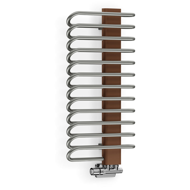 Michelle - Nickel Gloss / Copper Towel Radiator - H780mm x W400mm