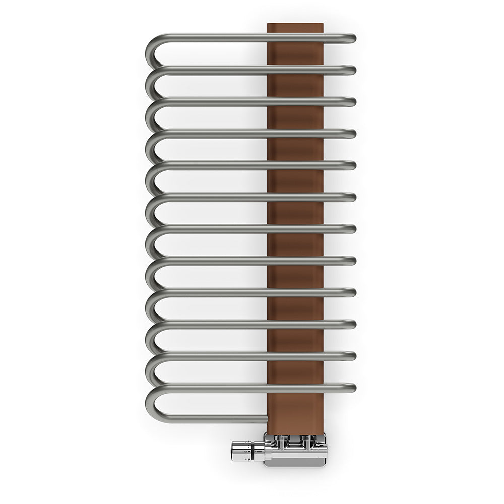 Michelle - Nickel Gloss / Copper Towel Radiator - H780mm x W400mm