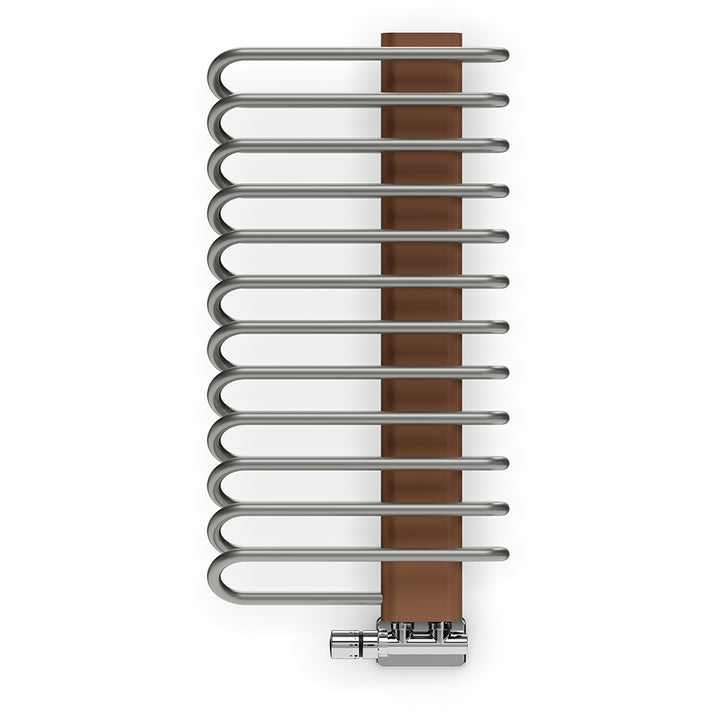 Michelle - Nickel Gloss / Copper Towel Radiator - H780mm x W400mm