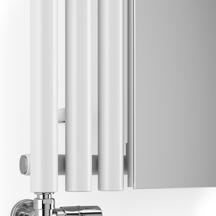 Rolo-Mirror - White Vertical Designer Radiator H1800mm x W590mm Single Panel