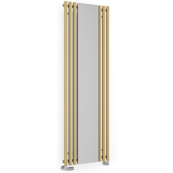 Rolo-Mirror - Brass Vertical Designer Radiator H1800mm x W590mm Single Panel