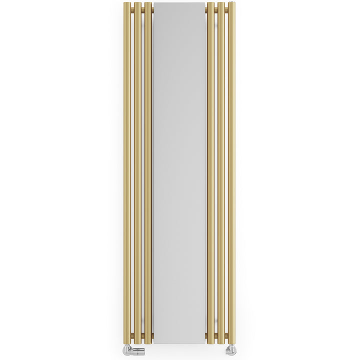 Rolo-Mirror - Brass Vertical Designer Radiator H1800mm x W590mm Single Panel