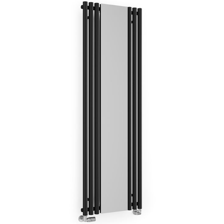 Rolo-Mirror - Black Vertical Designer Radiator H1800mm x W590mm Single Panel