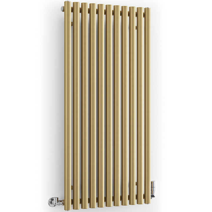 Rolo-Room - Brass Vertical Designer Radiator H1200mm x W590mm Single Panel