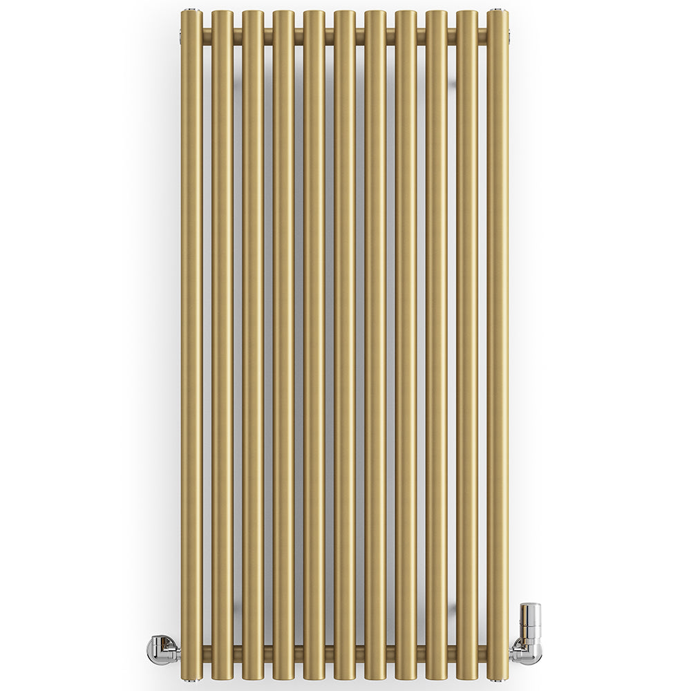 Rolo-Room - Brass Vertical Designer Radiator H1200mm x W590mm Single Panel