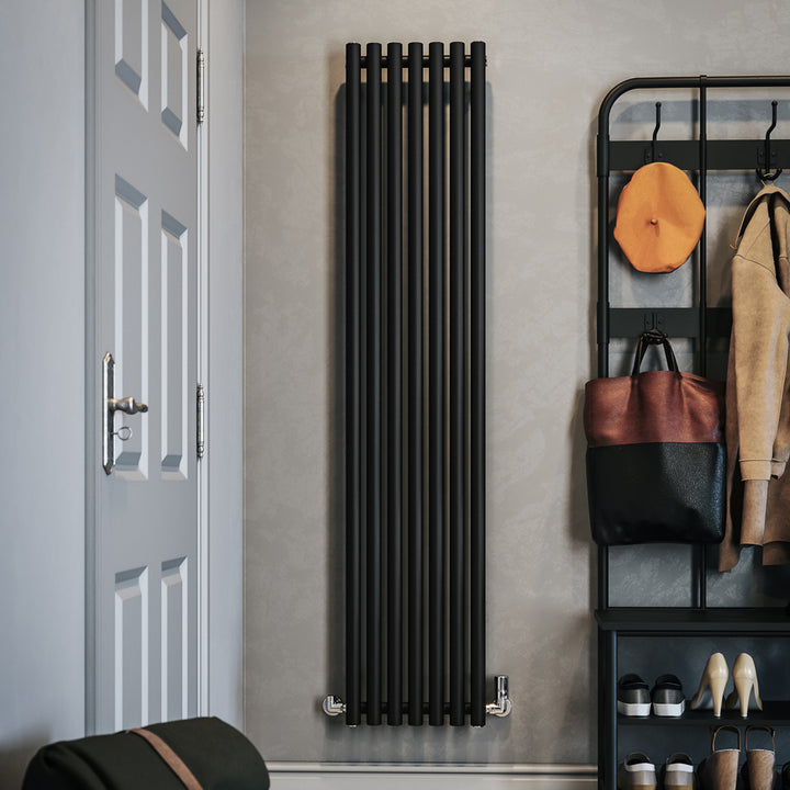 Rolo-Room - Black Vertical Designer Radiator H1800mm x W370mm Single Panel