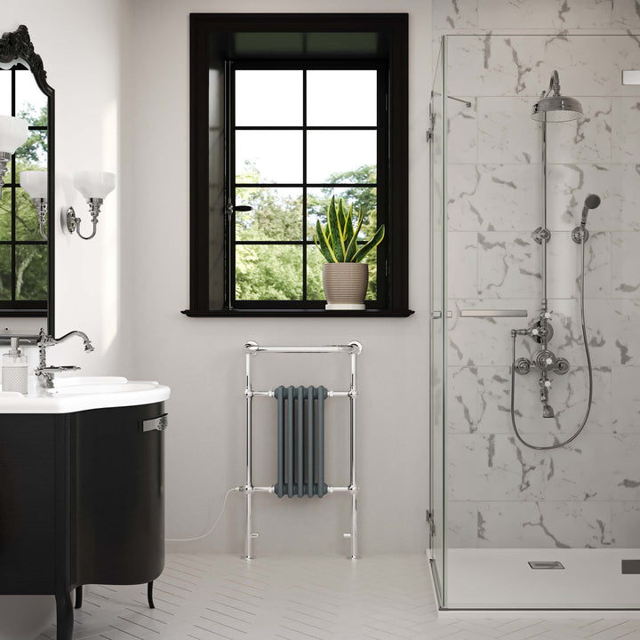 Arundel - Anthracite Traditional Electric Towel Rail H963mm x W538mm 300w Standard