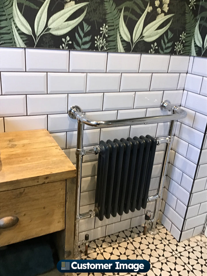 Arundel - Anthracite Traditional Towel Radiator - H963mm x W673mm - Floor Standing