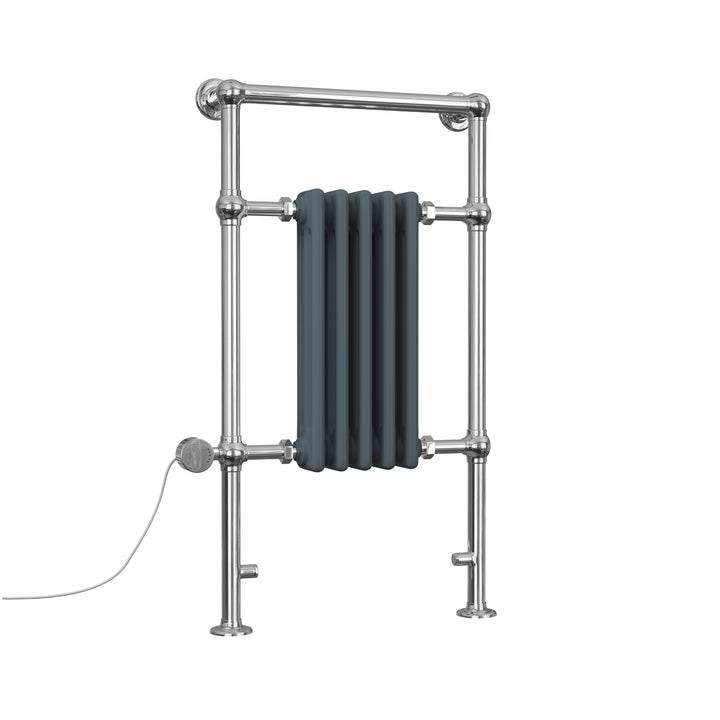 Adisham - Anthracite Traditional Electric Towel Rail H963mm x W538mm 400w Thermostatic