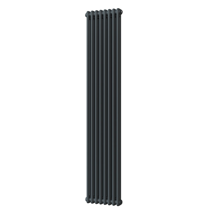 Alpha - Anthracite Vertical Column Radiator H1800mm x W372mm 2 Column - Feet Included