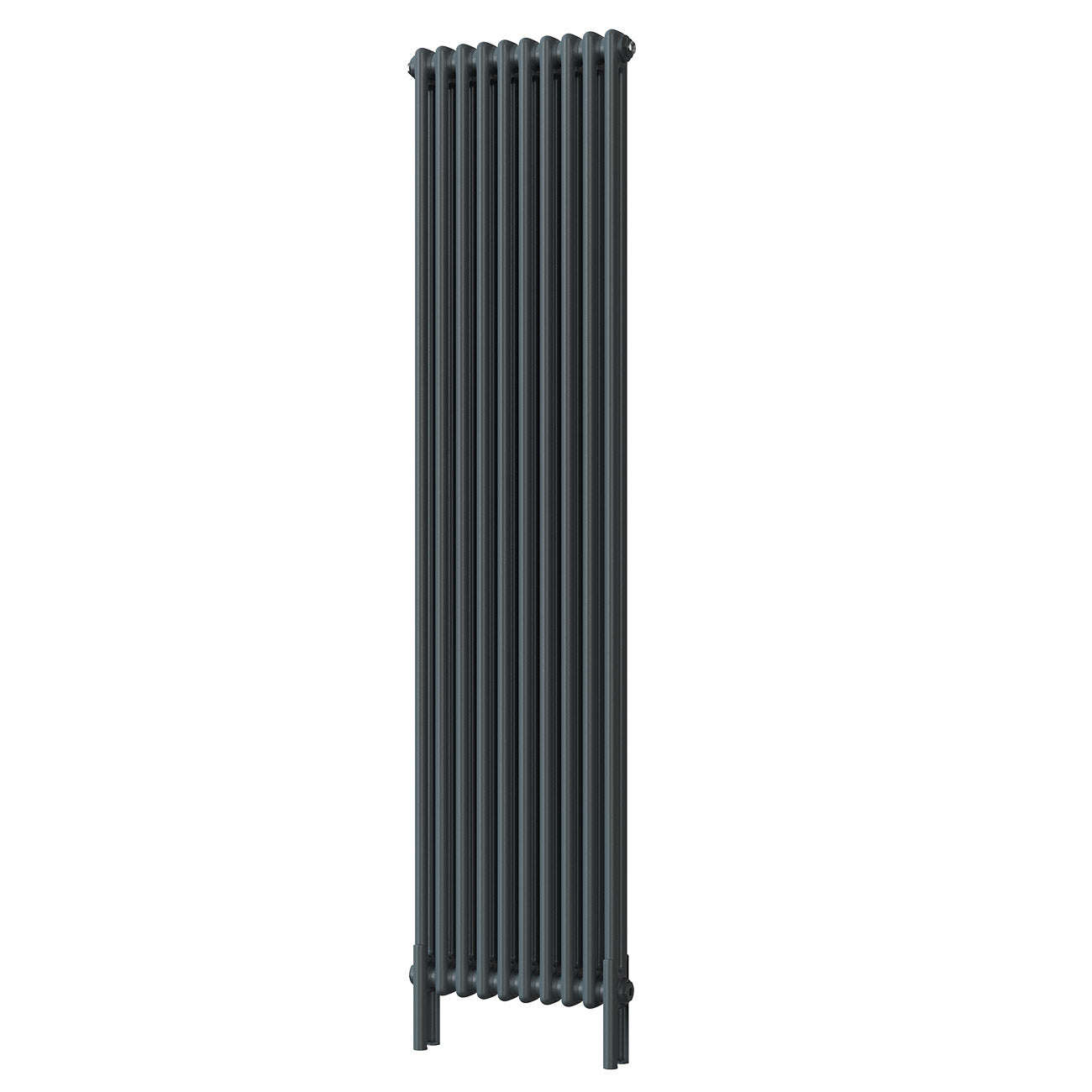 Alpha - Anthracite Vertical Column Radiator H1800mm x W460mm 2 Column - Feet Included