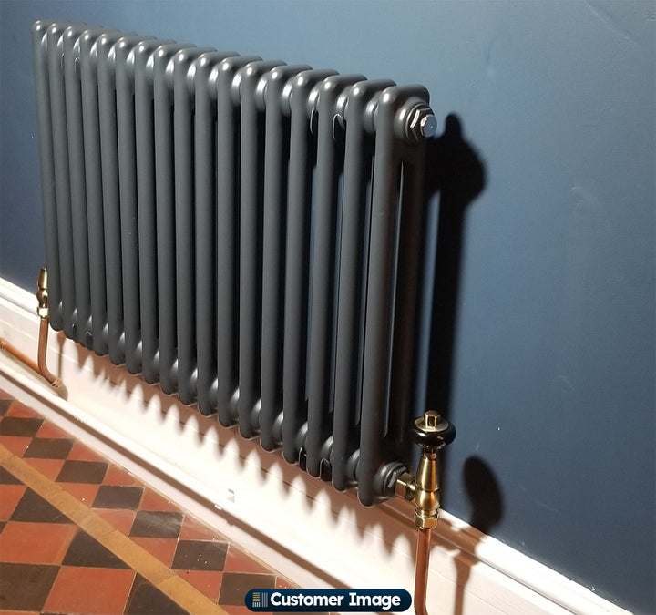 Alpha - Anthracite Column Radiator H500mm x W768mm 2 Column - Feet Included