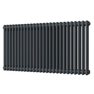 Alpha matt anthracite 2 column radiator, 600mm high x 1164mm wide