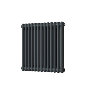 Alpha matt anthracite 2 column radiator, 600mm high x 592mm wide