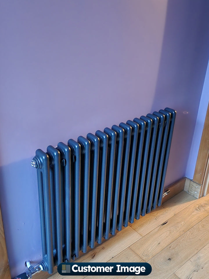 Alpha - Anthracite Column Electric Radiator H600mm x W768mm 2 Column 700w Thermostatic WIFI