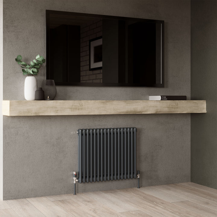 Alpha - Anthracite Column Electric Radiator H600mm x W768mm 2 Column 700w Thermostatic WIFI