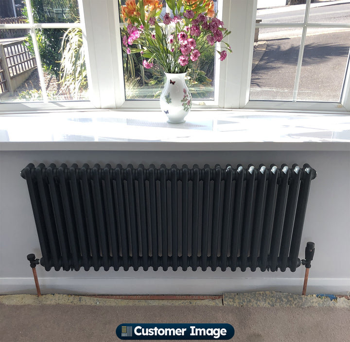 Alpha - Anthracite Column Radiator H600mm x W988mm 2 Column - Feet Included