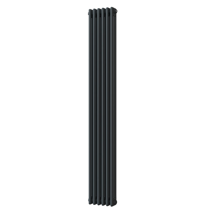 Alpha - Anthracite Vertical Column Radiator H1800mm x W287mm 3 Column - Feet Included