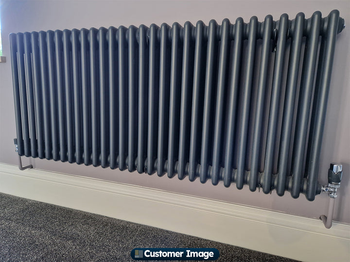 Alpha - Anthracite Column Radiator H600mm x W1355mm 3 Column - Feet Included
