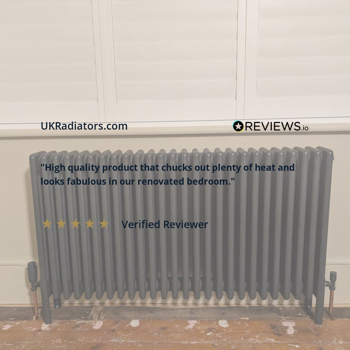 UK Radiators - Alpha Anthracite 4 Column Radiator 600mm x 1164mm installed in room