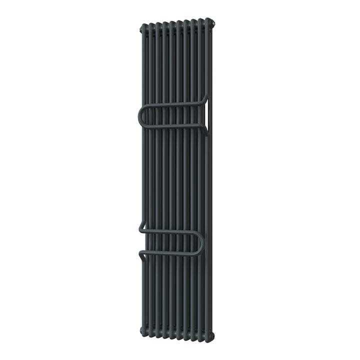 Alpha - Anthracite Vertical Towel Bar Column Radiator H1800mm x W460mm 2 Column