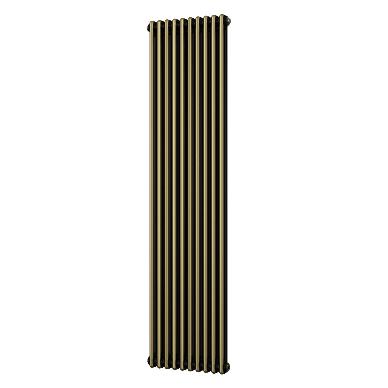 Alpha - Antique Brass Vertical Column Radiator H1800mm x W460mm 2 Column - Feet Included