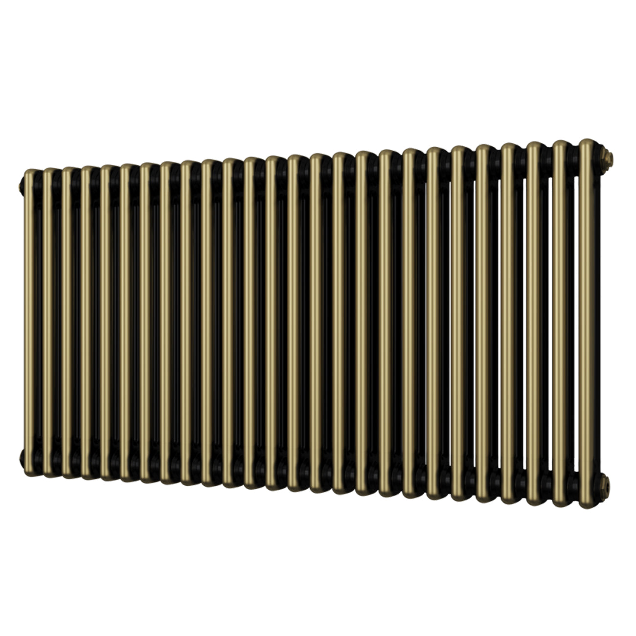 Alpha - Antique Brass Column Radiator H600mm x W1164mm 2 Column - Feet Included