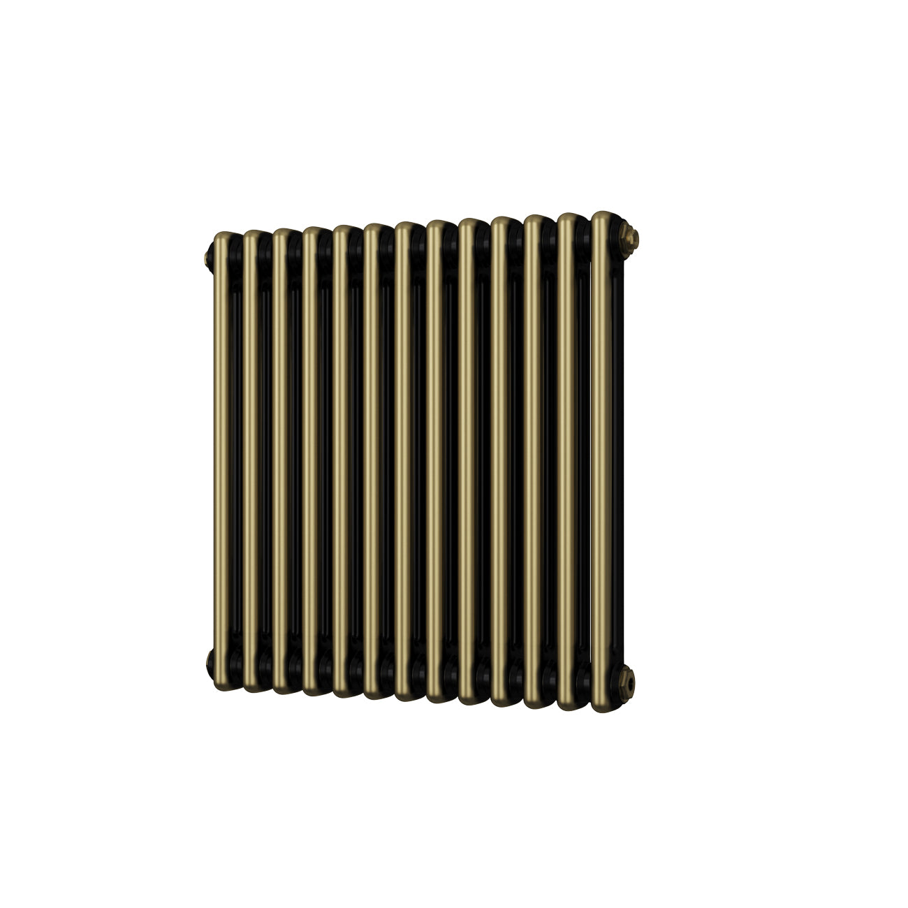 Alpha - Antique Brass Column Radiator H600mm x W592mm 2 Column - Feet Included