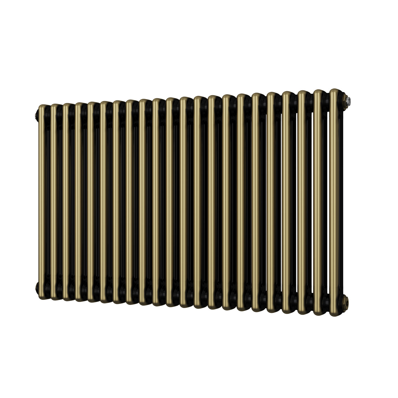 Alpha - Antique Brass Column Radiator H600mm x W988mm 2 Column - Feet Included