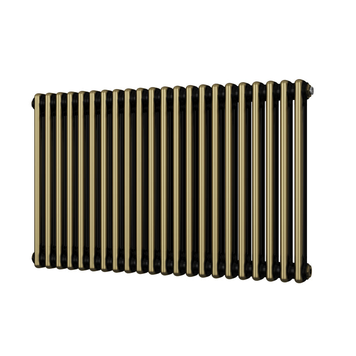 Alpha - Antique Brass Column Radiator H600mm x W988mm 2 Column - Feet Included