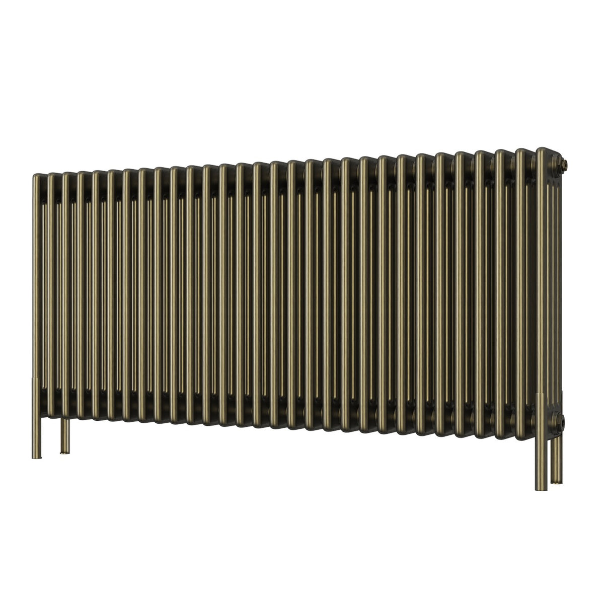 Alpha - Antique Brass Column Radiator H600mm x W1340mm 4 Column - Feet Included