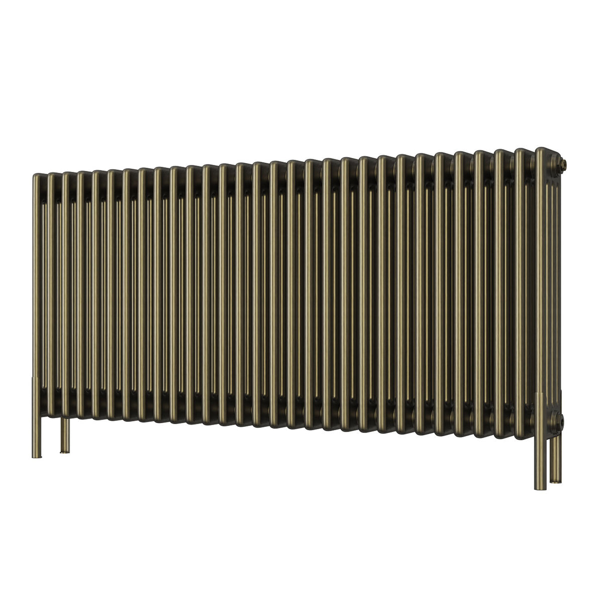 Alpha - Antique Brass Column Radiator H600mm x W1340mm 4 Column - Feet Included