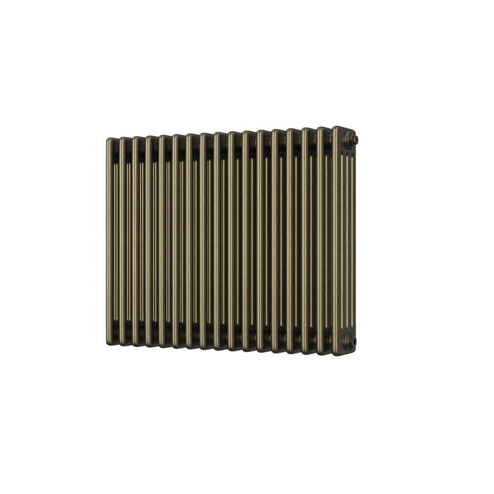 Alpha - Antique Brass Column Radiator H600mm x W768mm 4 Column - Feet Included