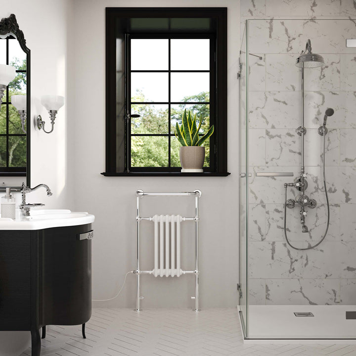 Arundel - White Traditional Electric Towel Rail H963mm x W538mm 300w Standard