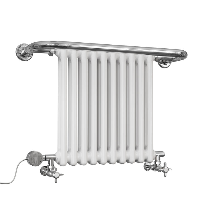 Aydon - Traditional Dual Fuel Towel Rail H491mm x W741mm Thermostatic - Wall Mounted