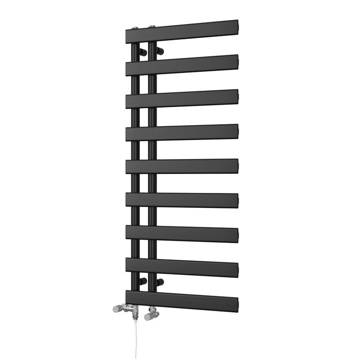 Agar - Black Dual Fuel Towel Rail H1156mm x W500mm Standard