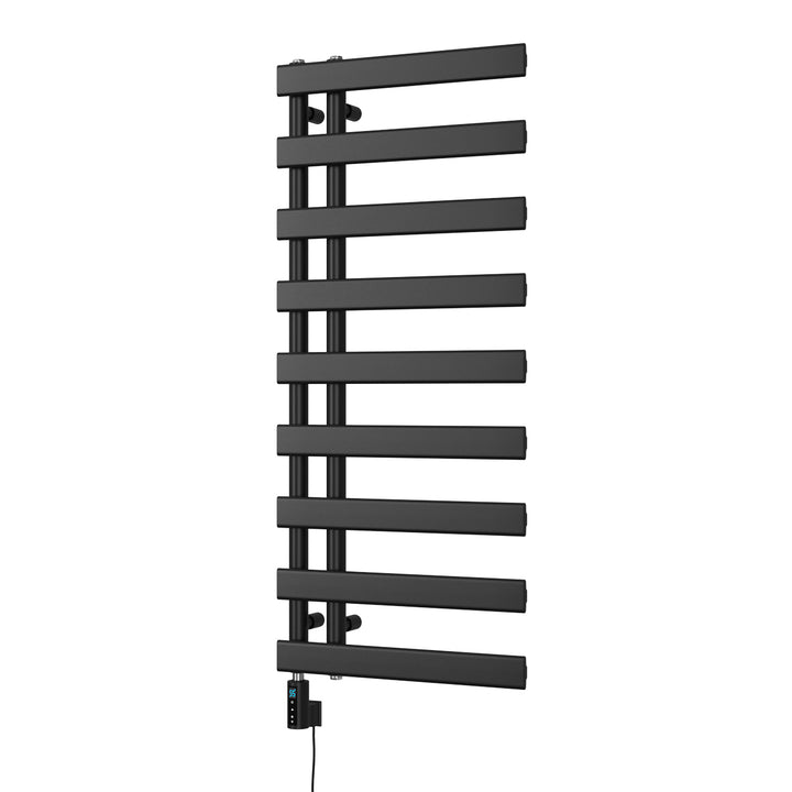 Agar - Black Electric Towel Rail H1156mm x W500mm 500w Thermostatic WIFI