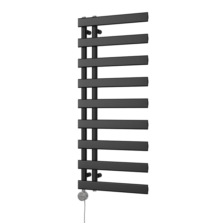 Agar - Black Electric Towel Rail H1156mm x W500mm 500w Thermostatic