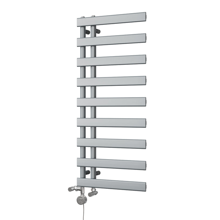 Agar - Silver Dual Fuel Towel Rail H1156mm x W500mm Thermostatic
