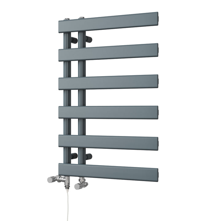 Agar - Anthracite Dual Fuel Towel Rail H748mm x W500mm Standard