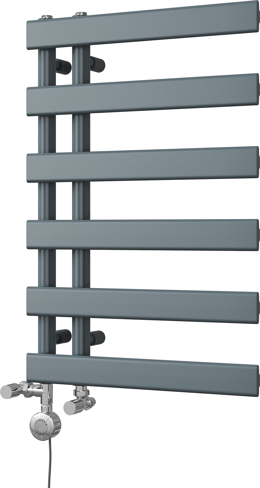 Agar - Anthracite Dual Fuel Towel Rail H748mm x W500mm Thermostatic