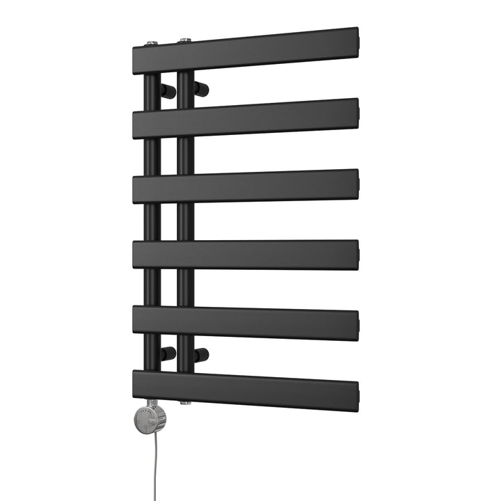Agar - Black Electric Towel Rail H748mm x W500mm 300w Thermostatic