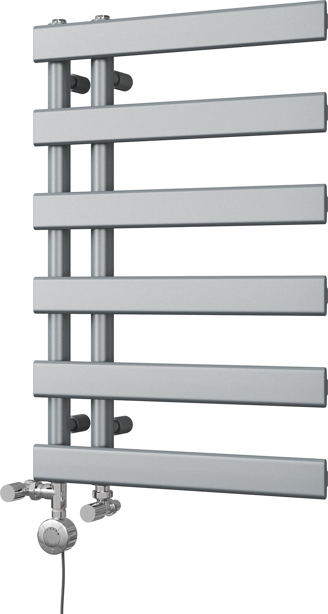 Agar - Silver Dual Fuel Towel Rail H748mm x W500mm Thermostatic